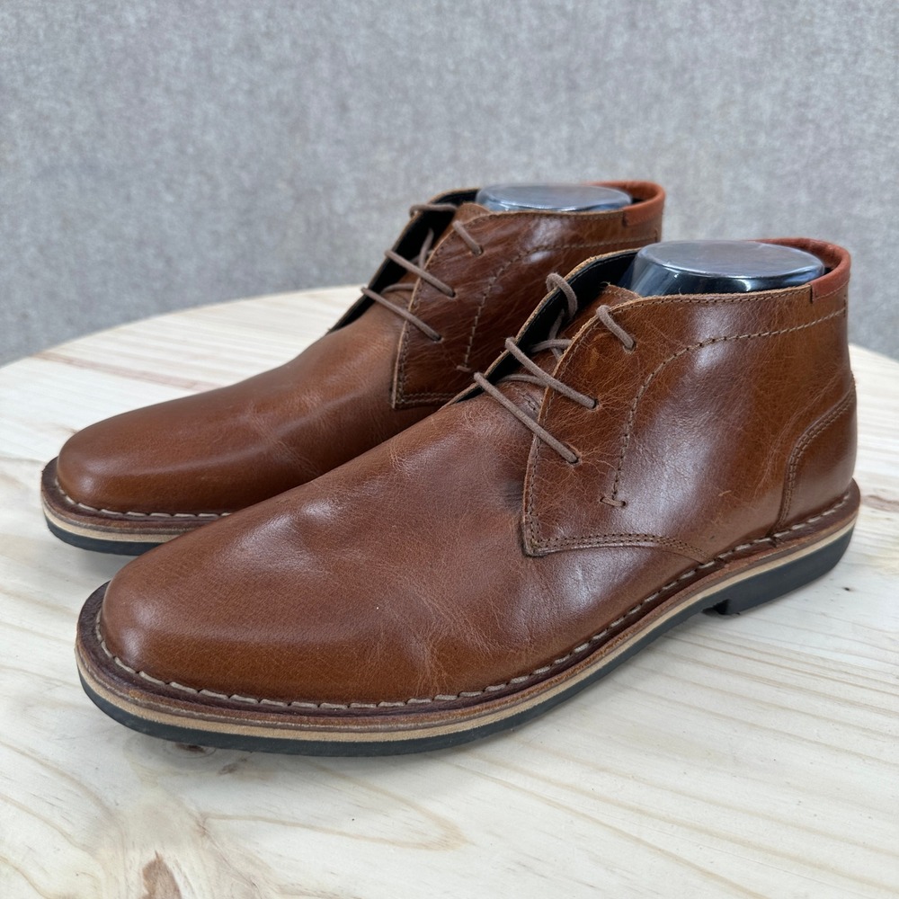 Steve Madden‎ Harken 247 Cognac Brown Leather Chukka Boots 8 Ankle Lace Up